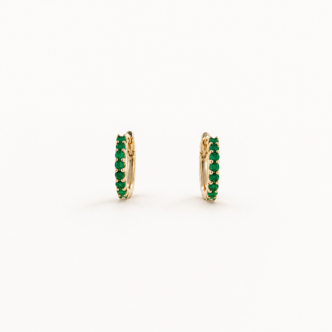 Emerald Whisper Hoops
