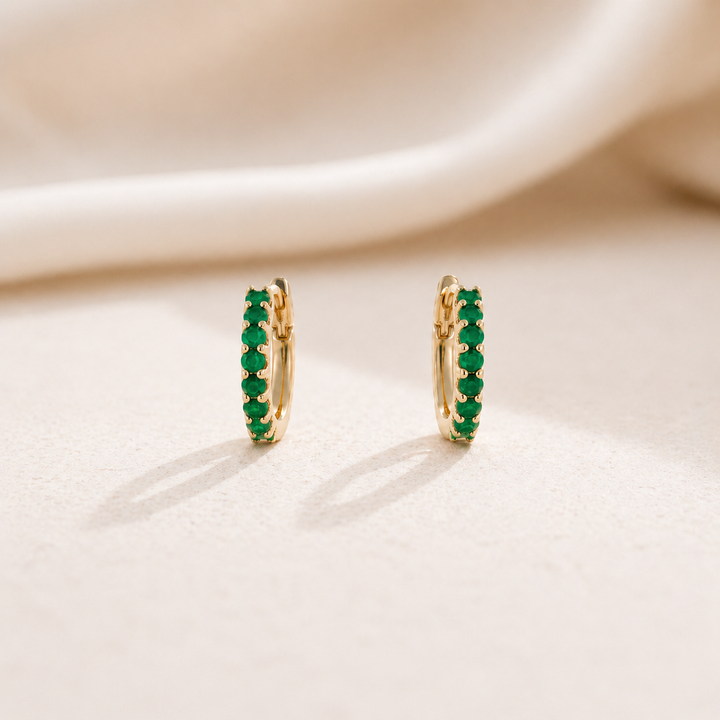 Emerald Whisper Hoops
