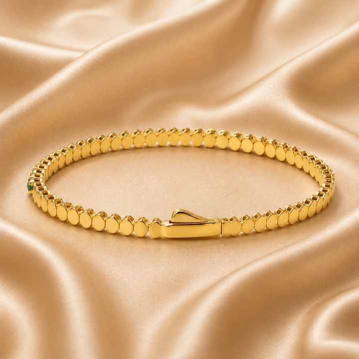 Adorala Émeraude Lumière Tennis Bracelet
