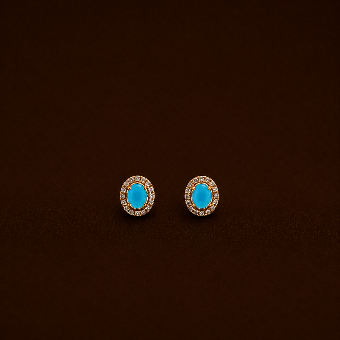 Laguna Halo Oval Stud Earrings