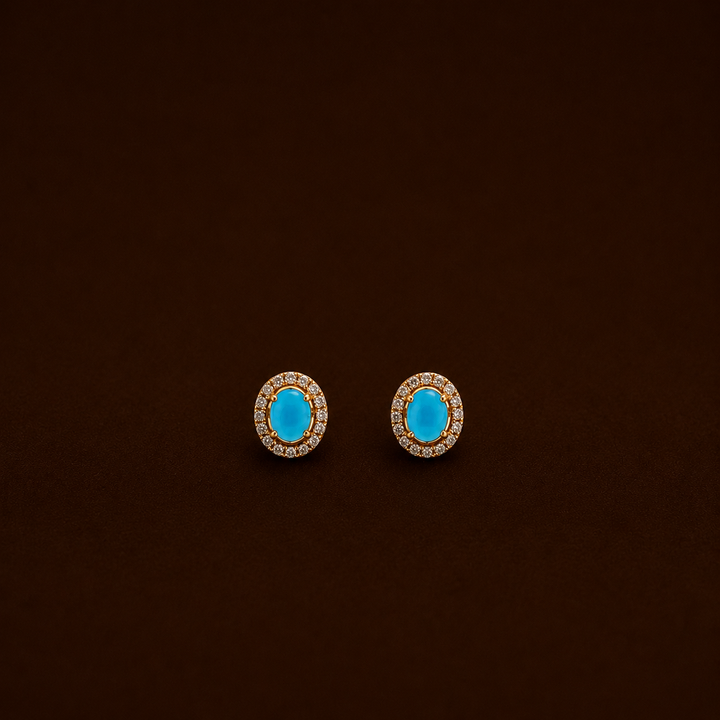 Laguna Halo Oval Stud Earrings
