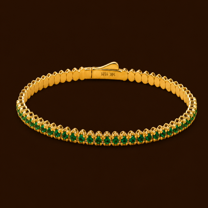 Adorala Émeraude Lumière Tennis Bracelet