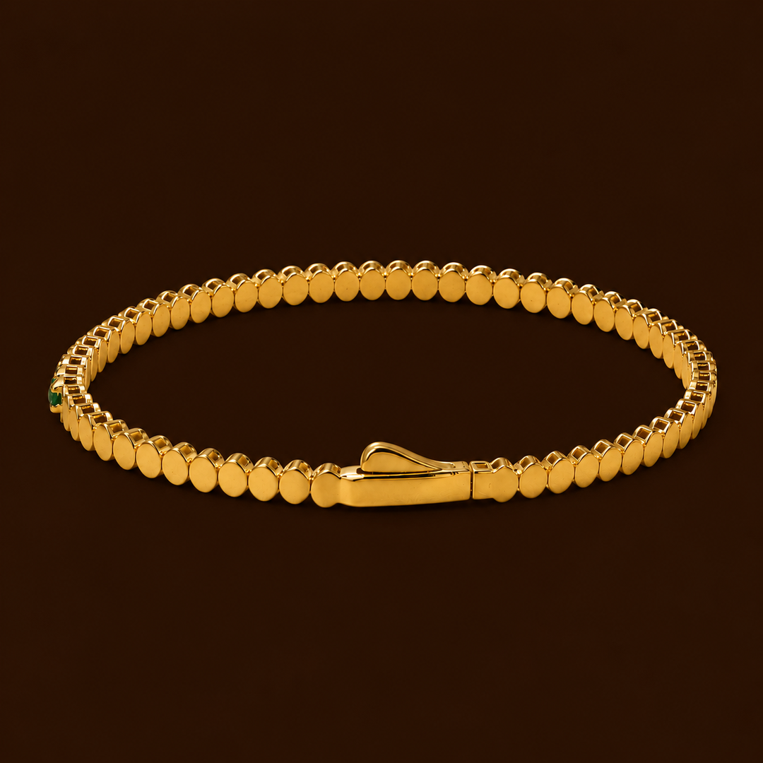 Adorala Émeraude Lumière Tennis Bracelet