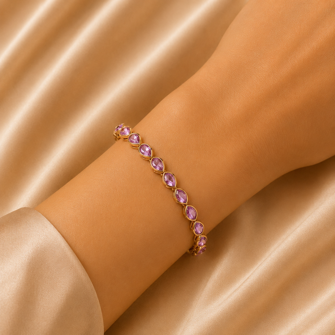 Adorala Rosé Cascade Tennis Bracelet
